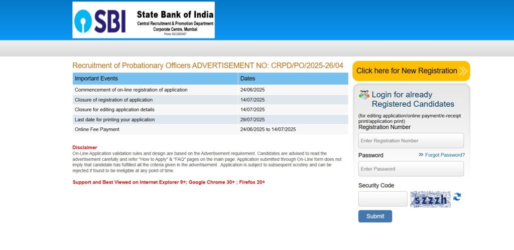 SBI PO Recruitment 2025